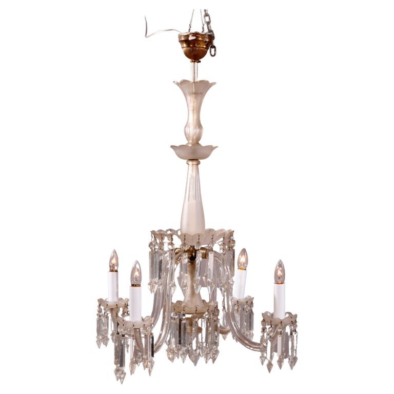 Antique French Cut Crystal Four-Light Chandelier circa 1910 (1 of 9)