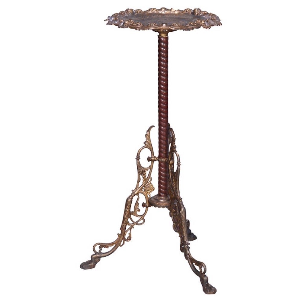 Antique Bradley & Hubbard Bronzed Metal & Brass Card Tray Table Circa 1890 (1 of 7)