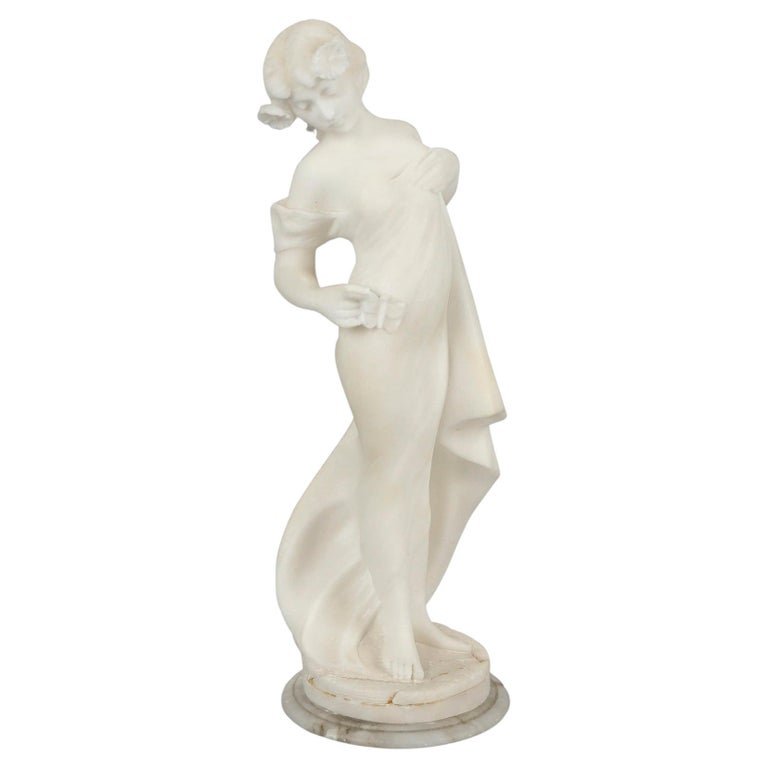 Antique Victorian Carved Italian Alabaster Portrait Statue of a Woman Circa 1890 (1 of 19)