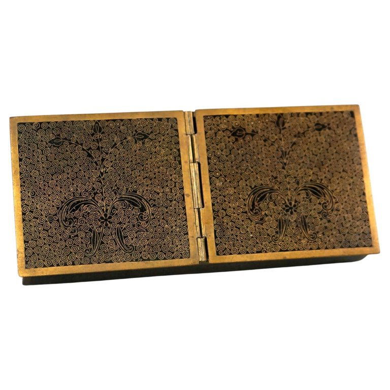 Chinese Cloisonne Enameled Fleur de Lis Cigarette Box 20th C (1 of 12)