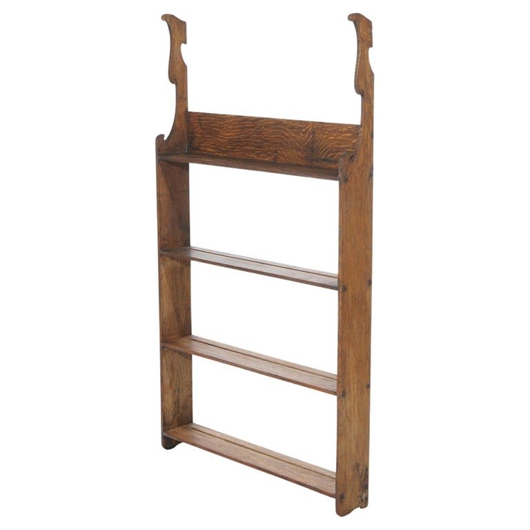 Antique & Large Arts & Crafts Charles Rohlfs Oak Hanging Plate Rail, c1910 (1 of 18)