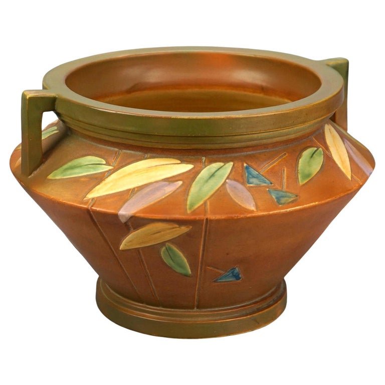 Antique Roseville Futura Art Pottery Oversized Double Handled Jardiniere, c1920 (1 of 8)