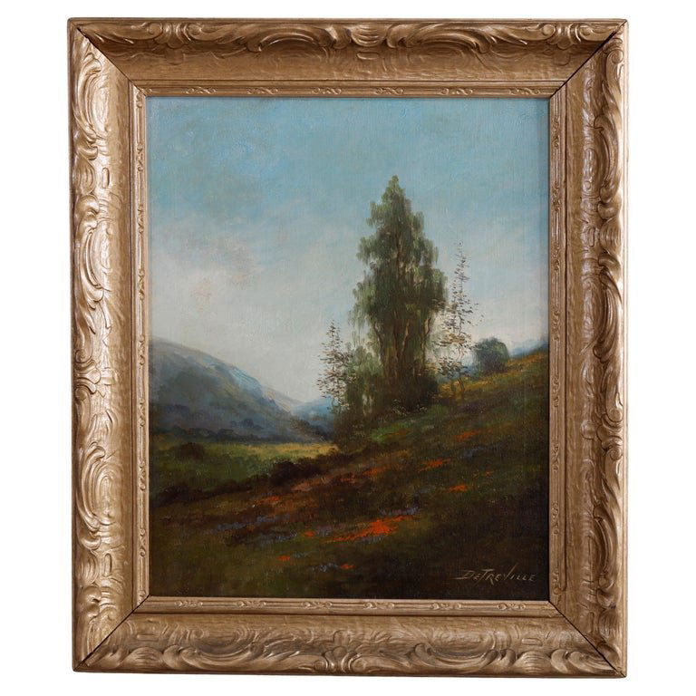 Antique Spring Landscape Painting Circa 1910 Signed Richard Detreville (1 of 10)