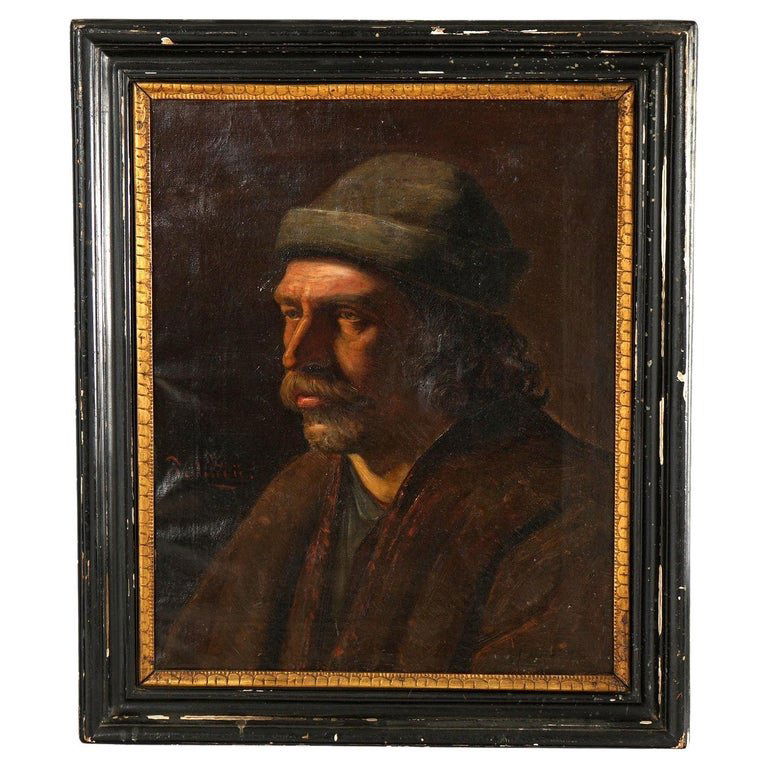 Antique Old Master Portrait Painting, Artist Signed, 18th -19th C (1 of 9)