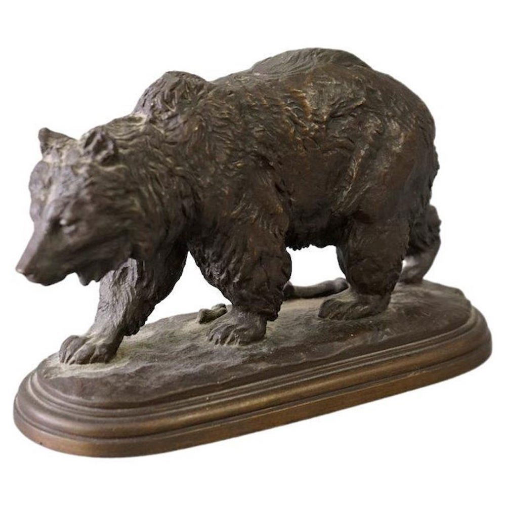 Antique Bronze Ours Marchant (Walking Bear) Signed Isidore Bonheur, 19th C (1 of 7)