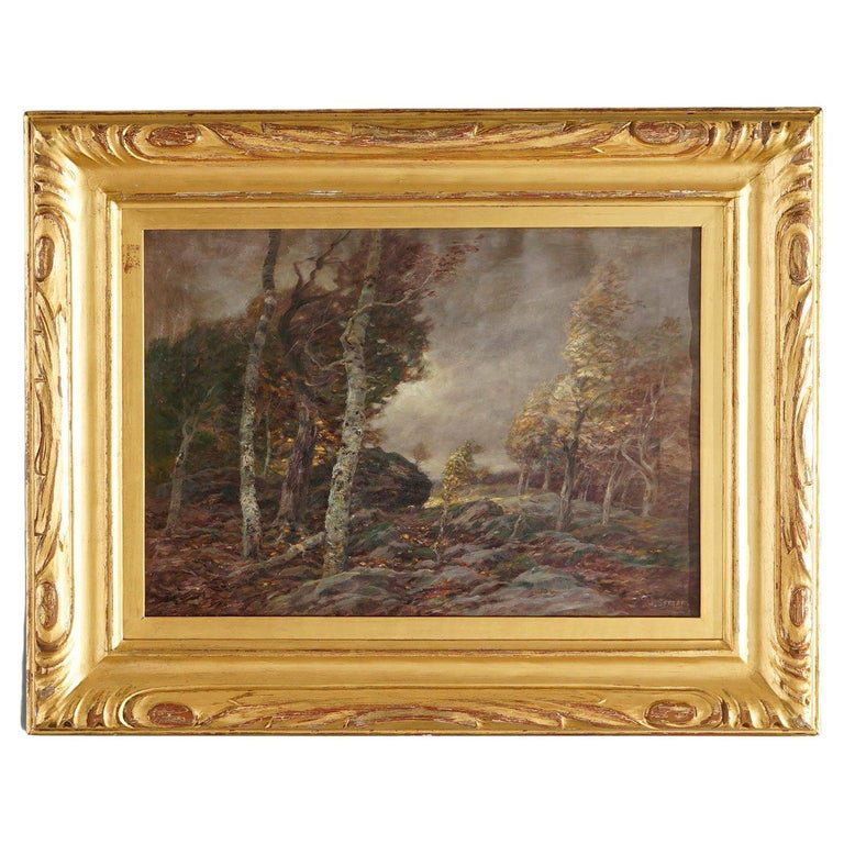 Antique Landscape Painting of Forest Interior by John Semon, Signed, c1900 (1 of 14)