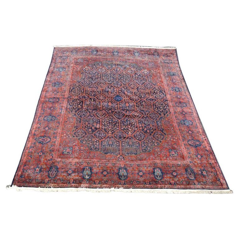 Antique Persian Mohtasham Kashan Room Size Wool Oriental Carpet, C1920 (1 of 20)