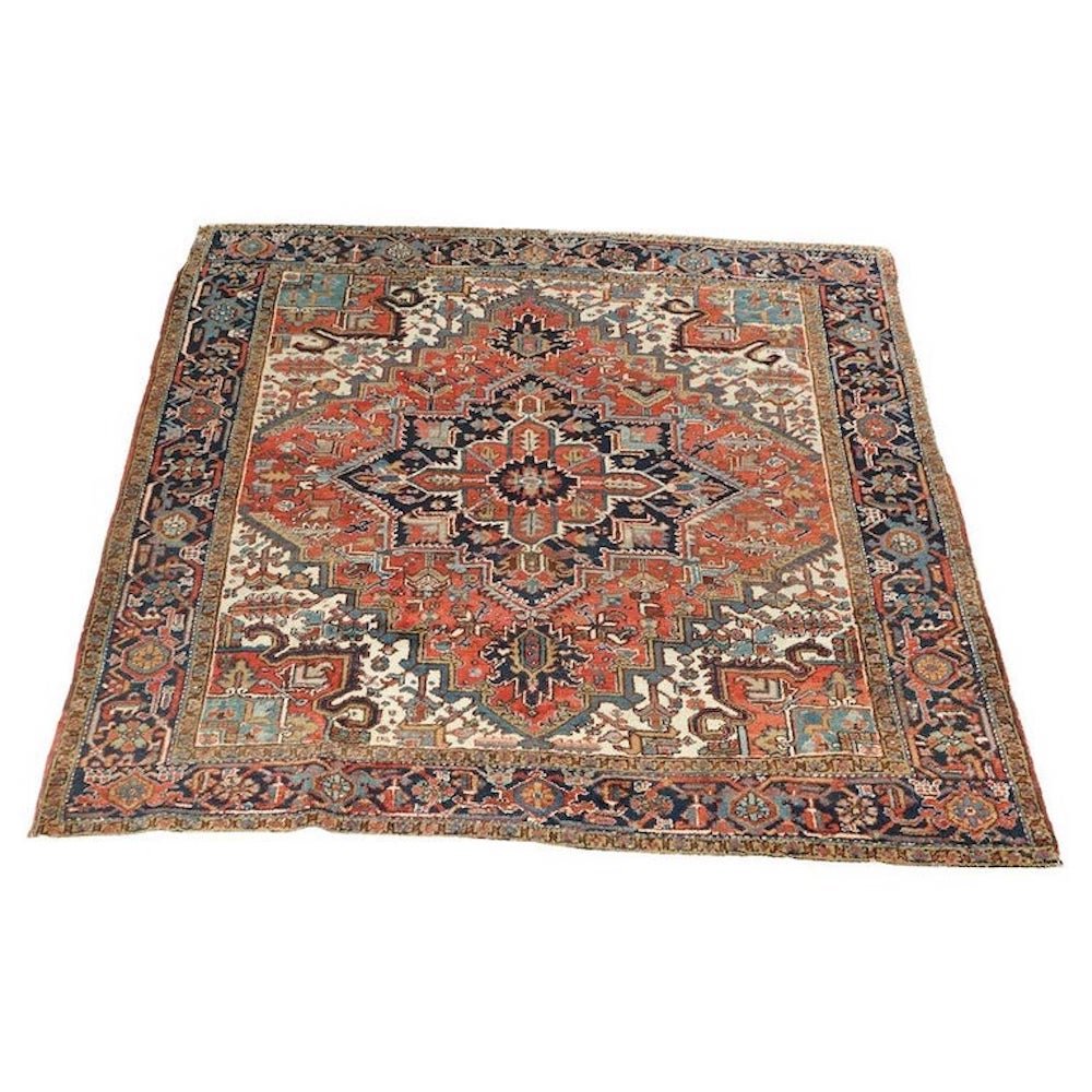 Antique Persian Heriz Oriental Wool Rug, c1920 (1 of 19)