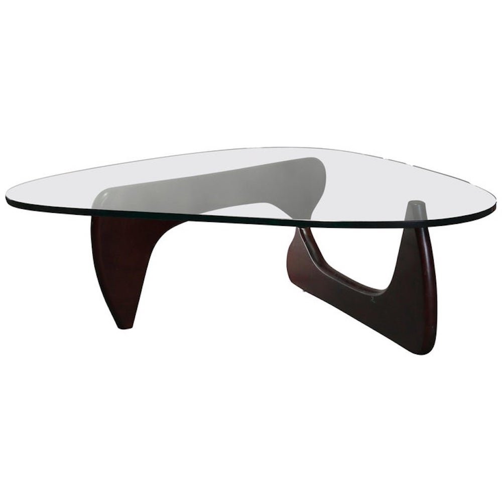 Mid-Century Modern S. Noguchi Sculptural Walnut and Glass Rudder Coffee Table (1 of 10)
