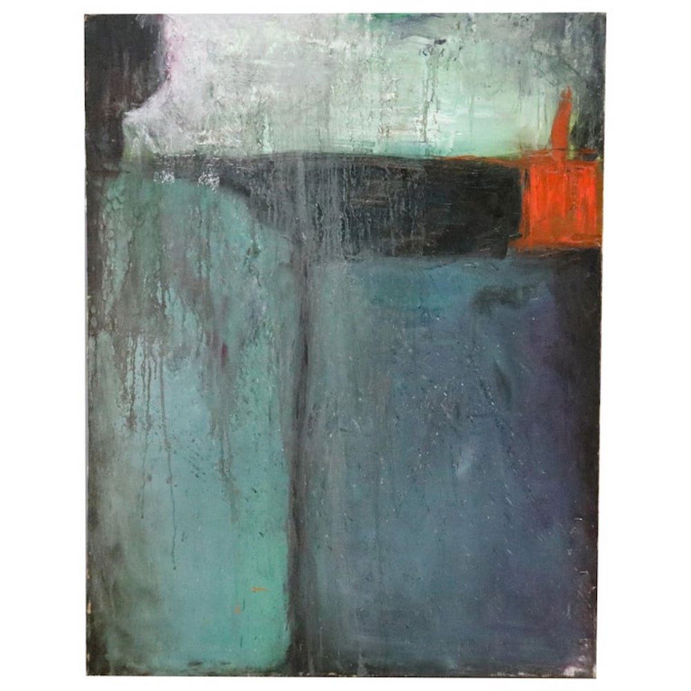 Mid-Century Modern Expressionist Abstract Oil on Canvas, Artist Signed (1 of 10)