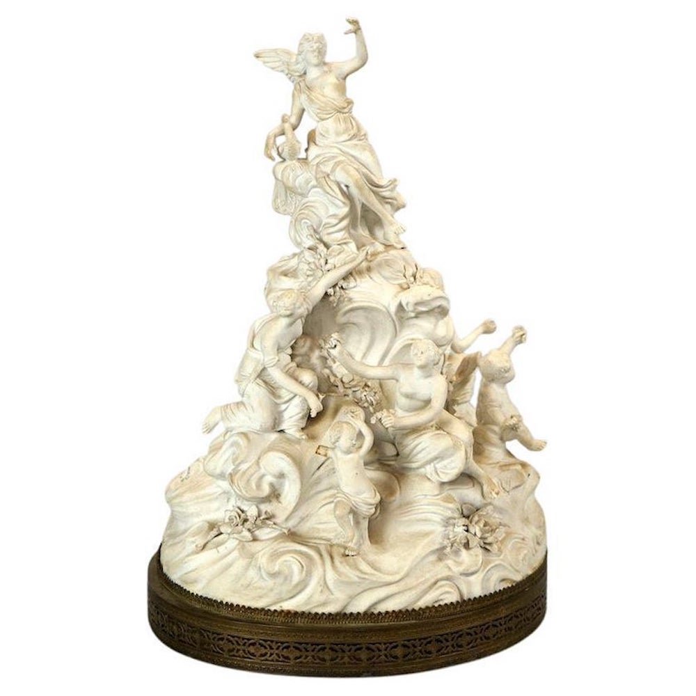 Antique French Neoclassical Sevres School Parian Surreal Figural Grouping, 19th C (1 of 19)