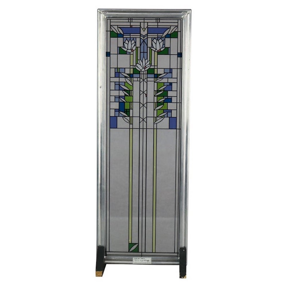 Frank Lloyd Wright Prairie School Enameled Glass Panel, 20th C (1 of 11)