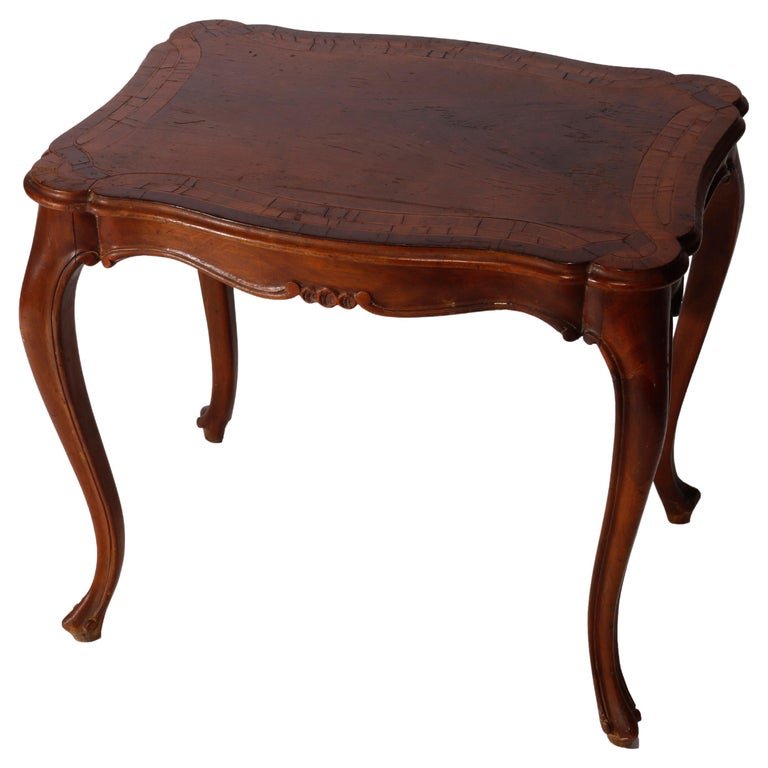 Antique Italian Satinwood & Mahogany Parquetry Low Table, c1910 (1 of 13)