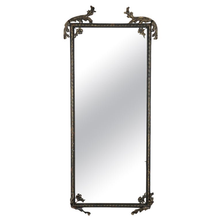 Antique Arts & Crafts Oscar Bach School Wrought Iron Wall Mirror   c1920 (1 of 13)