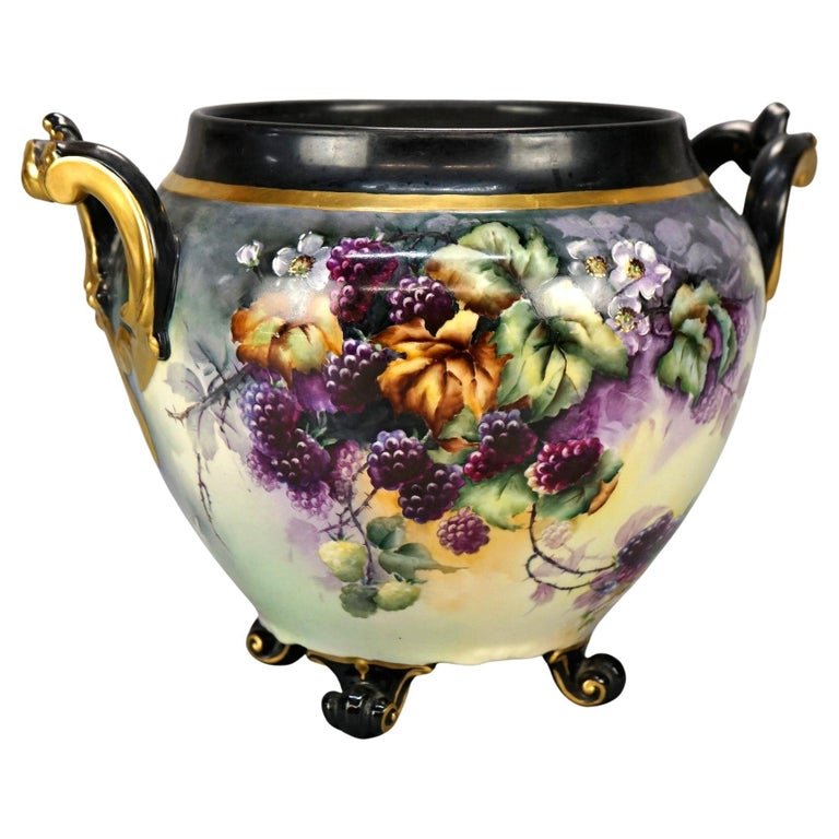 Antique French Old Paris B&C Porcelain Blackberry Jardiniere by Jkritalsky 19thC (1 of 11)