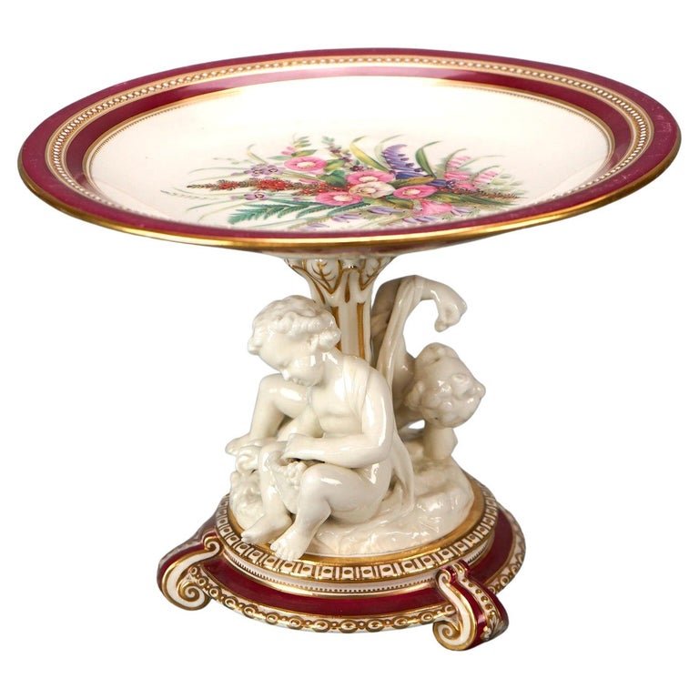 Antique French Old Paris Porcelain Hand Painted Figural Cherub Compote 19th C (1 of 10)