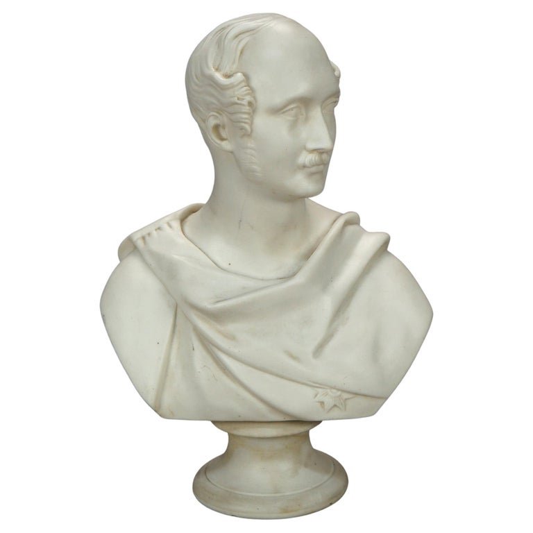 Antique English Classical Parian Male Bust Sculpture, J. Jones Worcester 19th C (1 of 12)