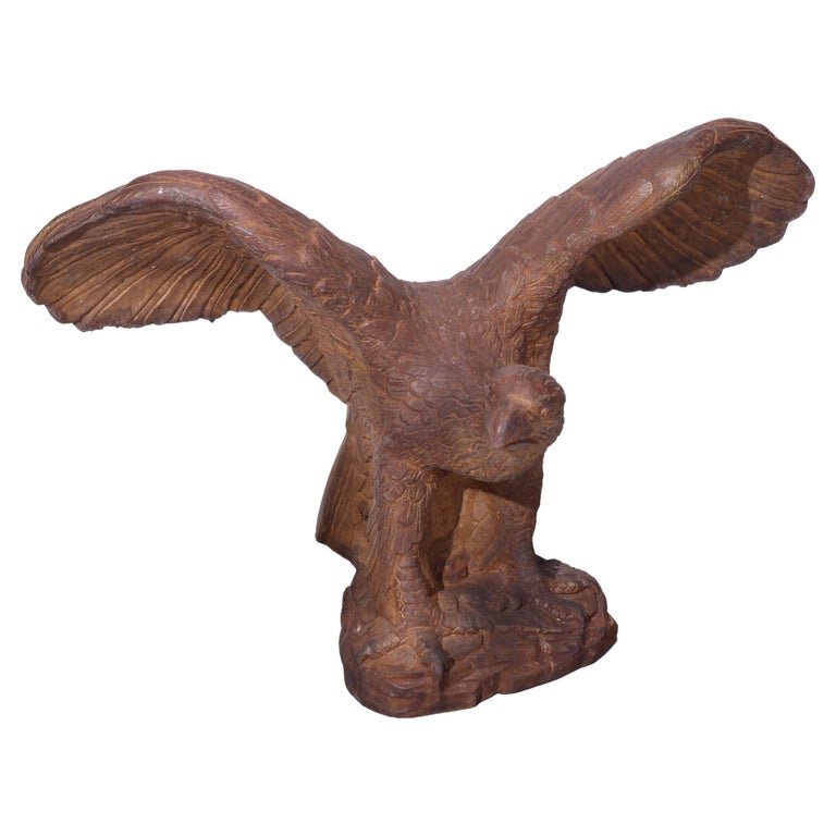 Cast Hard Stone Eagle Garden Statue in Bronzed Finish, 21st C (1 of 7)