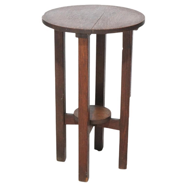 Antique Arts & Crafts Mission Oak Drink Stand, Work Of L&JG Stickley c1910 (1 of 9)