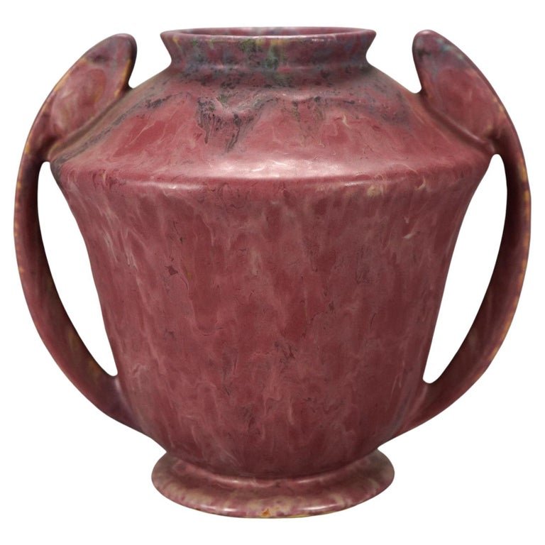 Antique Roseville Art Pottery Carnelian II Vase Circa 1920: Antique Roseville Art Pottery Carnelian II Vase Circa 1920. Measures- 8.25''H x 9''W x 7.25''D *** OPTIONAL SHIPPING & DELIVERY - While onsite retrieval is always welcome at no charge, this item can b