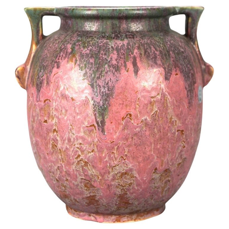 Antique Roseville Art Pottery Carnelian II Vase Circa 1920: Antique Roseville Art Pottery Carnelian II Vase Circa 1920. Measures- 9.25''H x 8.25''W x 7.25''D *** OPTIONAL SHIPPING & DELIVERY - While onsite retrieval is always welcome at no charge, this item ca