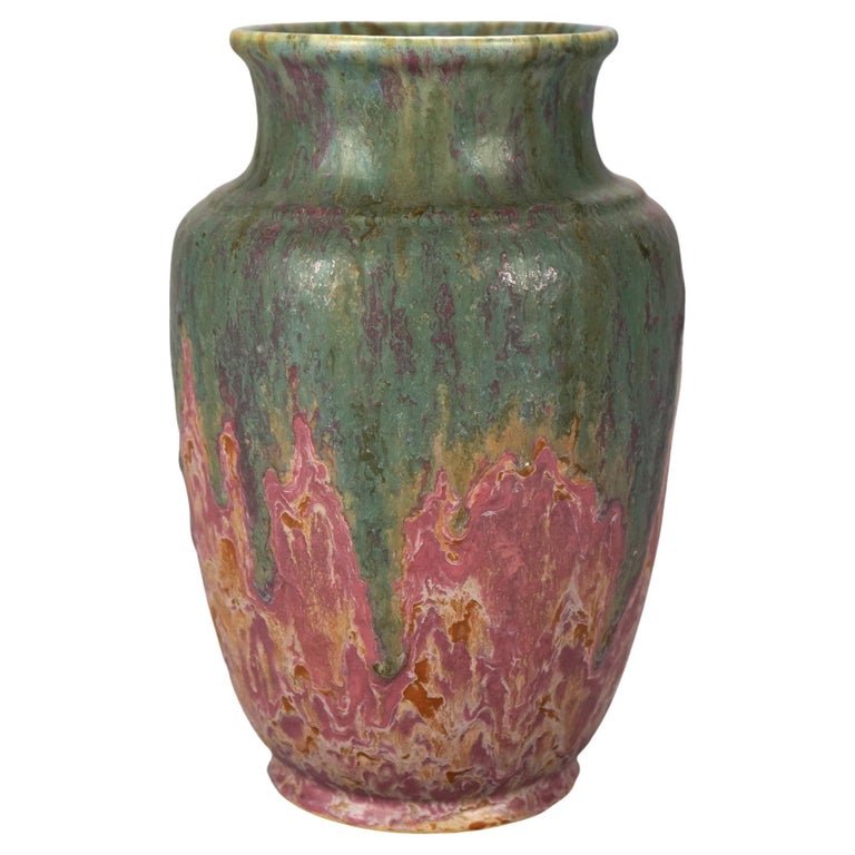 Antique Roseville Art Pottery Carnelian II Vase Circa 1920: Antique Roseville Art Pottery Carnelian II Vase Circa 1920. Measures- 9.25''H x 6''W x 6''D *** OPTIONAL SHIPPING & DELIVERY - While onsite retrieval is always welcome at no charge, this item can be d