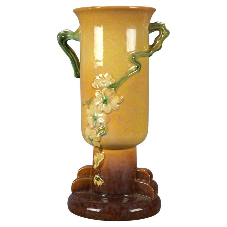 Antique Roseville Wincraft Art Pottery Handled Vase Circa 1940