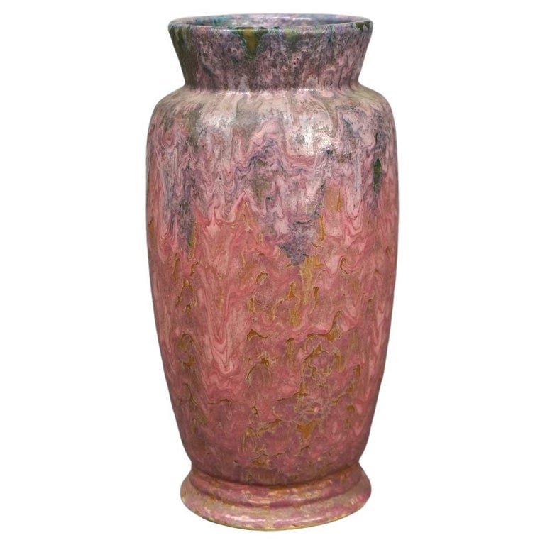 Roseville Carnelian II Art Pottery Vase Circa 1920: Roseville Carnelian II Art Pottery Vase Circa 1920. Measures - 10.25"H x 5.5'W x 5.5"D. *** OPTIONAL SHIPPING & DELIVERY - While onsite retrieval is always welcome at no charge, QUICK QUOTES for deliv