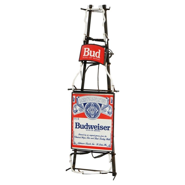 Budweiser King Of Beer, Shape Of Bottle Neon Advertising Sign: Budweiser King Of Beer, Shape Of Bottle Neon Advertising Sign. Measures - 45" x 14.5"w x 6.5"d. *** OPTIONAL SHIPPING & DELIVERY - While onsite retrieval is always welcome at no charge, this item can