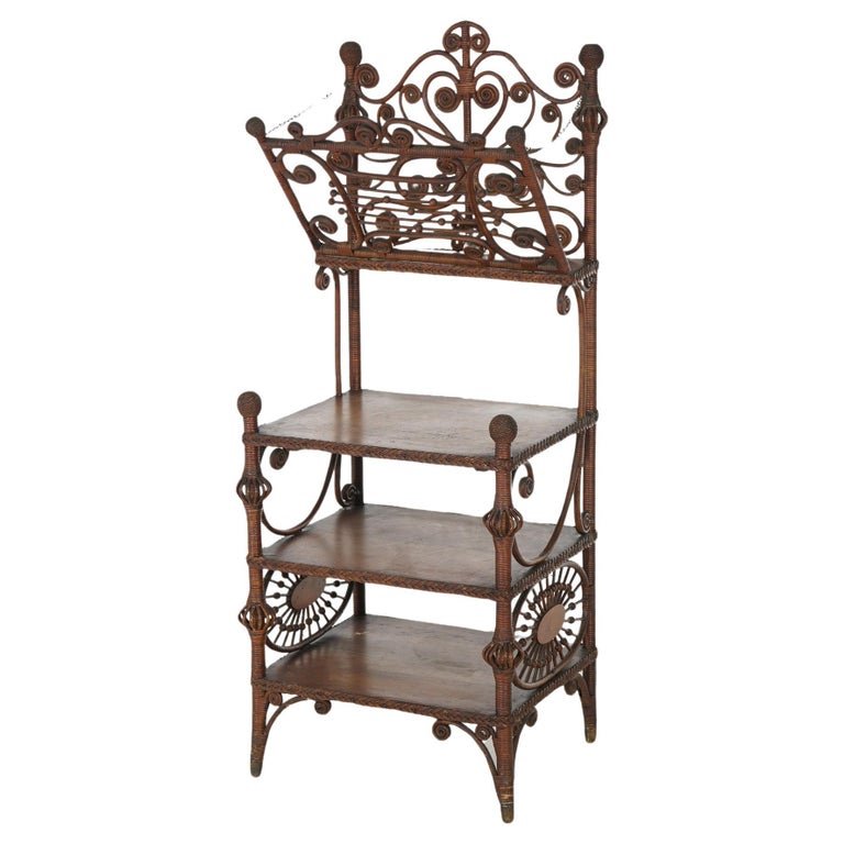 Antique Heywood Wakefield Stick & Ball Wicker Magazine Stand C1890 (1 of 14)