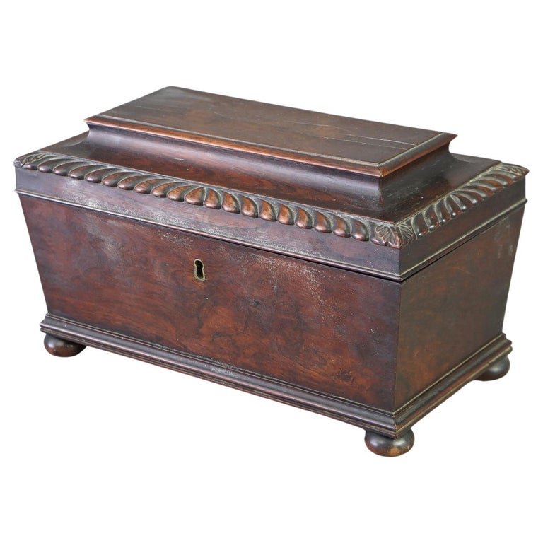 Antique English George III Rosewood Tea Caddy Circa 1820 (1 of 15)