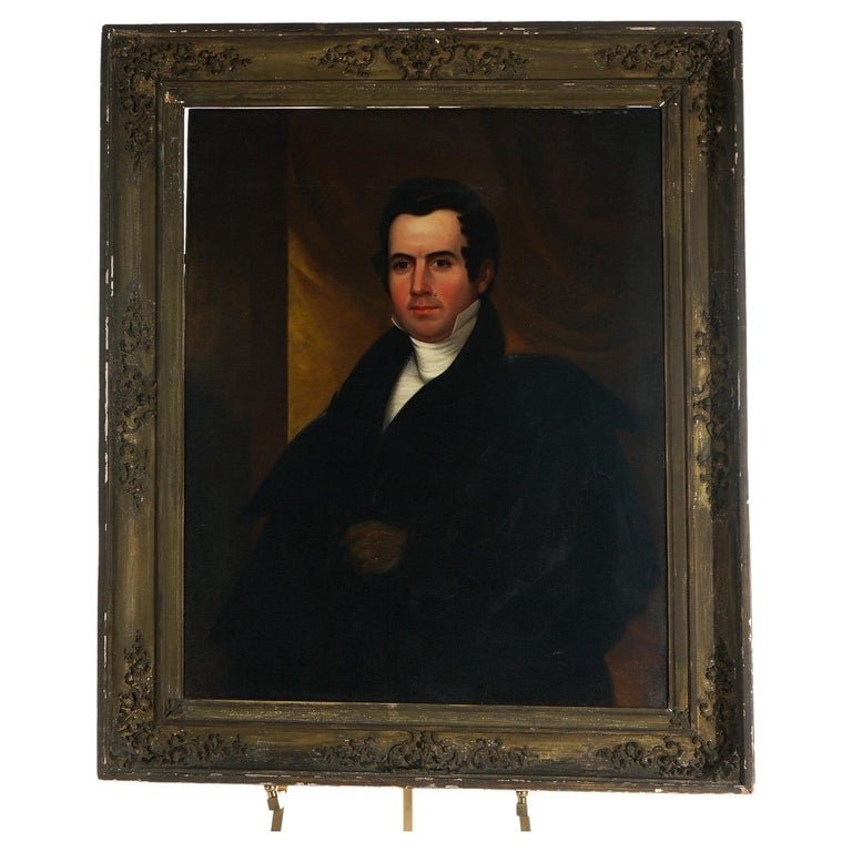 Portrait of a Gentleman, Antique Oil on Canvas Painting, Circa 1860 (1 of 10)