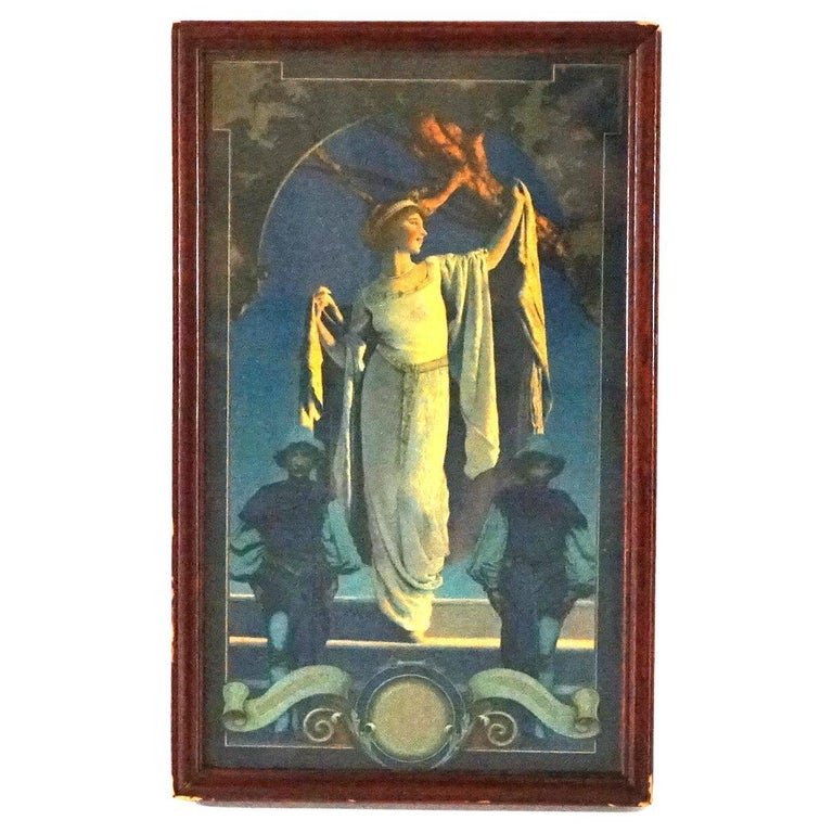 Maxfield Parrish Spirit Of The Night Art Deco Edison Mazda Calendar Top c1919 (1 of 9)