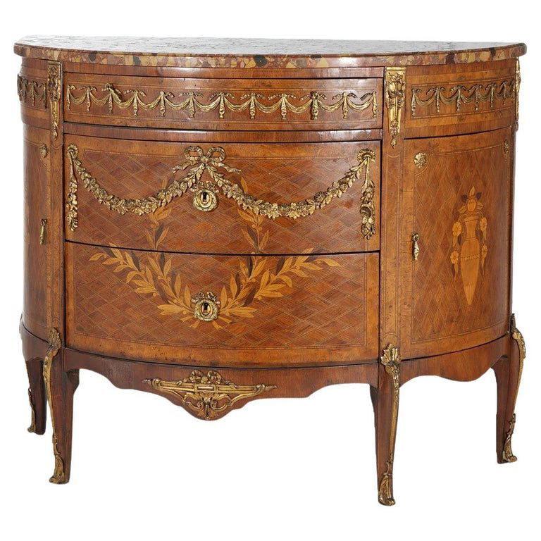 Antique French Louis XVI Kingwood Marquetry & Marble Console by Blanchet c1870 (1 of 20)