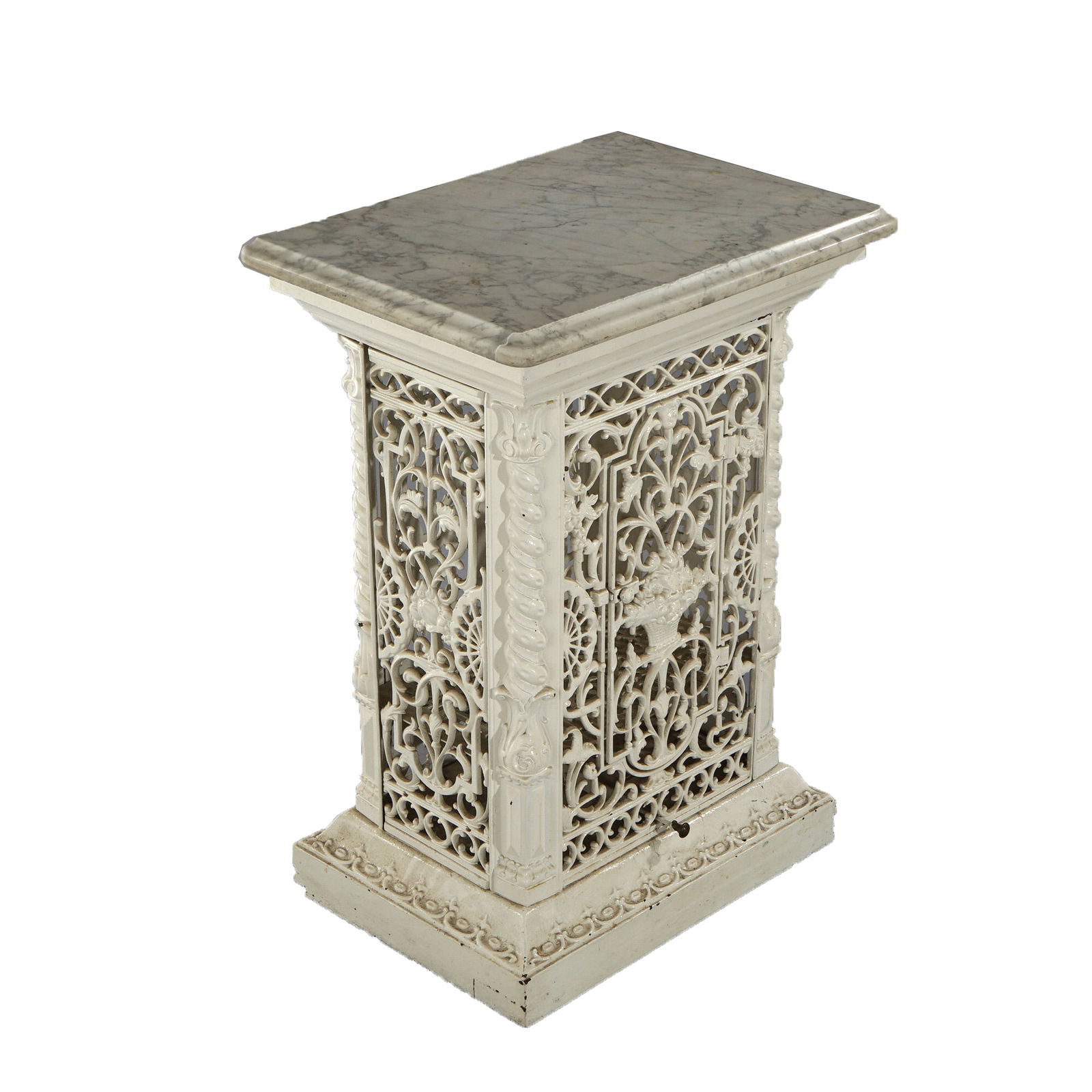 Antique Marble And Painted Cast Iron Radiator Cover 19thC (1 of 7)