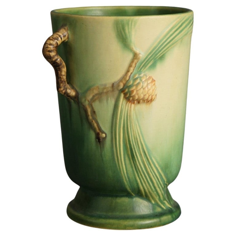 Roseville Art Pottery Vase With Pinecone Pattern C1935 (1 of 5)