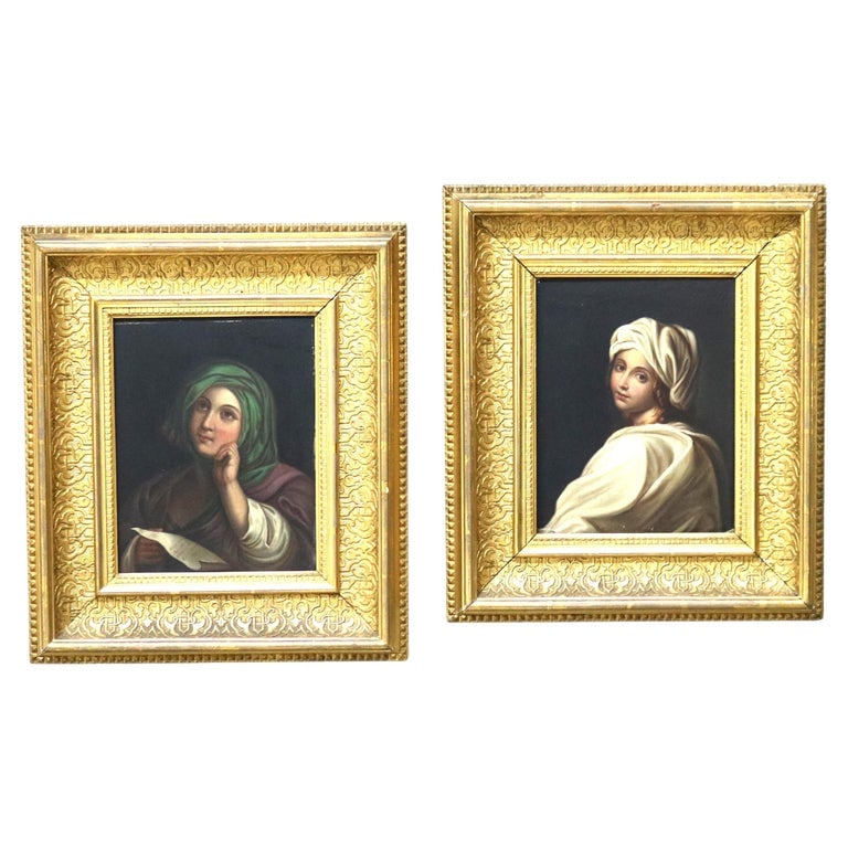 Pair Of Antique Oil On Board Portraits Of Women C1890 (1 of 10)