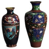 Two Antique Japanese Cloisonne Enameled Vases C1920 (1 of 10)