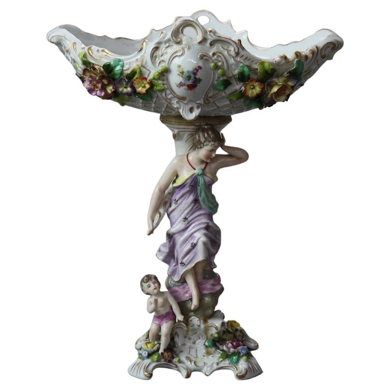 Antique Royal Vienna Figural Two-Piece Porcelain Compote C1900 (1 of 10)