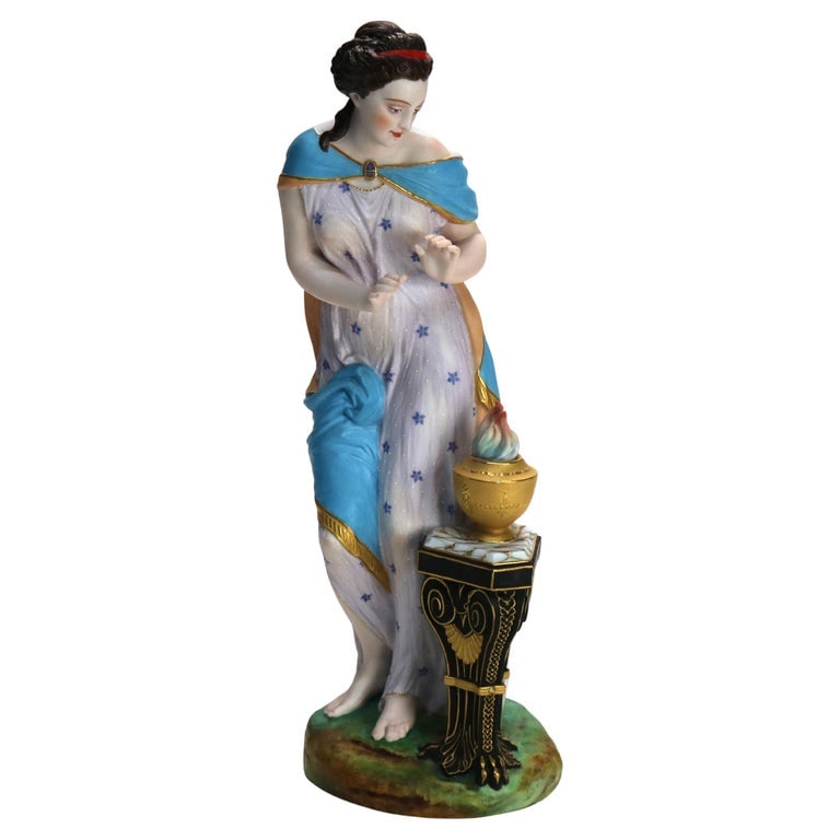 Antique Continental Classical Polychromed Bisque Figure of a Woman 19thC (1 of 9)