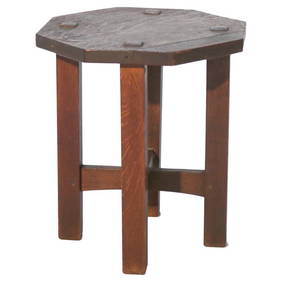 Arts & Crafts L & JG Stickley Mission Oak Octagonal Plant Stand c1920 (1 of 8)