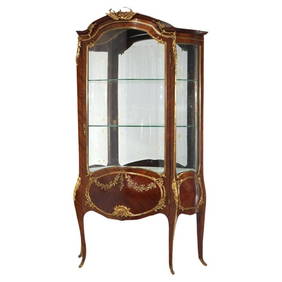 Francois Linke Signed Oversized 87" Louis XIV Kingwood, Mahogany & Ormolu Vitrine (1 of 19)