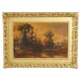 Antique Hudson River School Landscape Painting, c1890 (1 of 13)