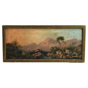 Antique Hudson River School Oil On Canvas Landscape Painting C1890 (1 of 9)