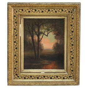 Antique Hudson River School Oil on Canvas Landscape with River C1890 (1 of 11)