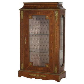 Antique French Louis XVI Style Kingwood & Ormolu Inlaid Vitrine Curio 19thC (1 of 16)