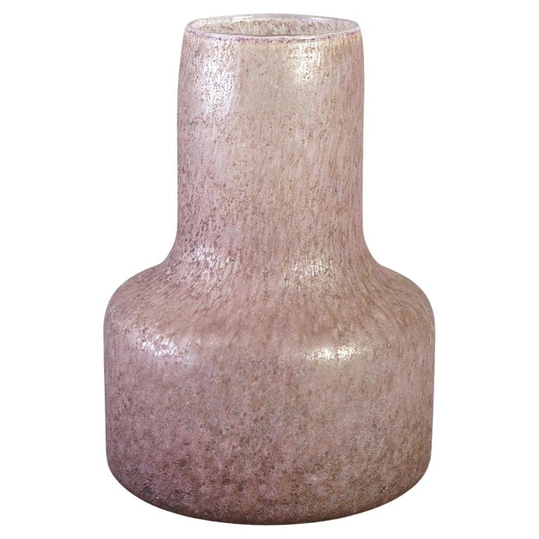 Antique Bauhaus Movement Lavender Chipped Ice Art Glass Bottle Vase Circa 1930: Antique Bauhaus Movement Lavender Chipped Ice Art Glass Bottle Vase Circa 1930. Measures - 7.75"h x 5.5"diam. ** OPTIONAL SHIPPING & DELIVERY - While onsite retrieval is always welcome at no charge, I