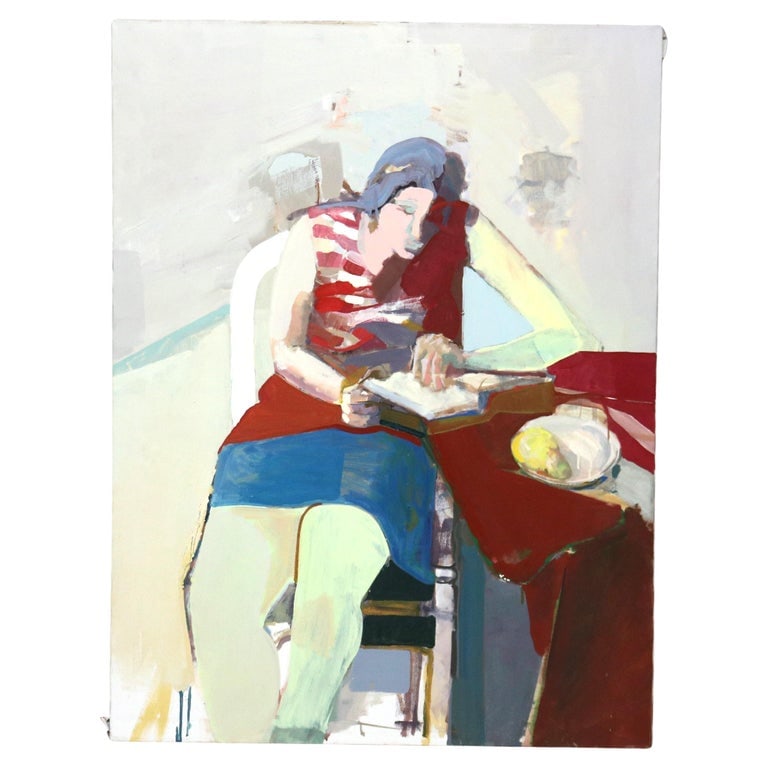 48" Mid Century Modern Abstract Impressionist Oil on Canvas Painting C1968 (1 of 8)