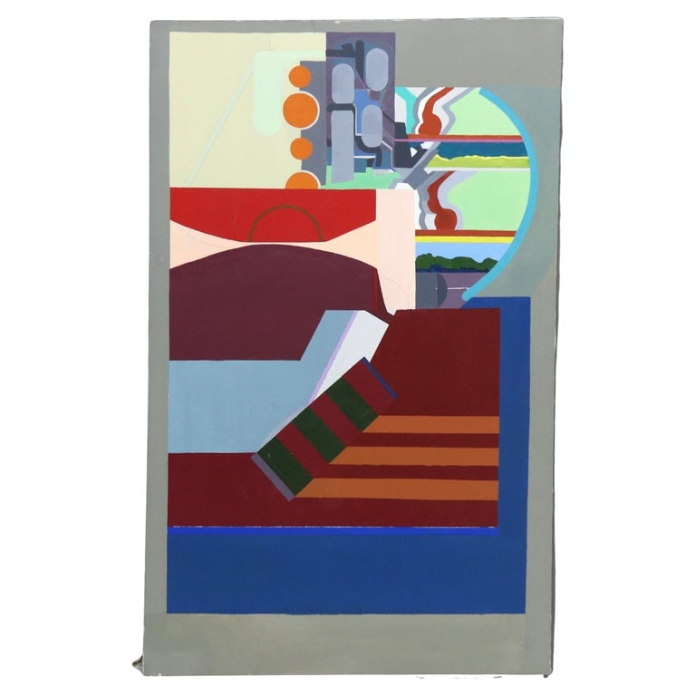 48" Mid Century Modern Abstract Impressionist Oil on Canvas Painting C1968 (1 of 12)