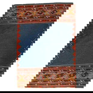 110" Southwest Native American Navajo Style Kilim Woven Rug C1930: Antique Southwest Native American Navajo Style Kilim Woven Rug C1930. Measures - 110"H x 75"W. *** OPTIONAL SHIPPING & DELIVERY - While onsite retrieval is always welcome at no charge, IN-HOUSE SHIPPI